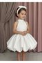 Girl's Powder Pink Bow Detailed Balloon Skirt Evening Dress Made to Measure - 2