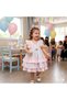 Girl's Daily & Special Occasion Dress with Ruffled Lace Detail Pastel Dress Age 2/5