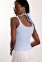 Baby Blue U-Neck Ribbed Basic Undershirt - 4