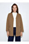Lcw Grace Beige V-Neck Self Patterned Women's Cardigan