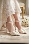 Women's 7 cm Ecru Pearl Bridal Shoes