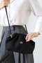 Black Women's Bag with Wicked Looking Straw Effect, Medium Size, Stylish Handbag and Crossbody Bag