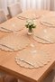 Set of 6 Hand Knitted Bohemian Wicker Plate Mats - Paper Rope - American Service Style