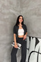 Women's Anti-Racism Knitwear Set Zippered Top High Waist Wide Leg Pants Bottom Top Set - 3