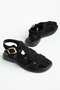 Sole Women's Black Suede Beaded Detailed Casual Sandals - 5