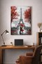 Paris Love Painting - Paris Romantic Painting - Eiffel Tower Red Umbrella Love Themed Wall Decor - 4