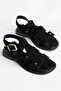 Sole Women's Black Suede Beaded Detailed Casual Sandals - 4