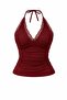 Halter Neck Blouse with Lace Detail - 2