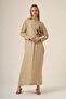 Women's Oversize Embroidered Dress Beige 31336 - 2