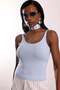 Baby Blue U-Neck Ribbed Basic Undershirt - 3
