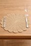 Set of 6 Hand Knitted Bohemian Wicker Plate Mats - Paper Rope - American Service Style - 3