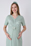 Maternity Nightgown and Robe Set – Maternity, Patterned Robe and Lace-Trimmed Cotton Viscose Nightgown - 4