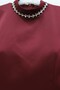 Satin Bottom Janjan Chiffon Stone Detailed Flounced Evening Dress - Burgundy - 5