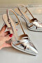 Women's 9 cm Platform Silver Evening Dress Shoes - 3