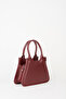 Women's Sakura Burgundy Zipper Closure Small Size Adjustable Strap Hand and Shoulder Bag - 2