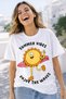 Summer Vibes Sun Print Unisex Oversize T-Shirt – Summer-Themed Cotton Crew Neck Trend T-Shirt