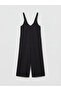 Black V-Neck Strappy Women's Jumpsuit - 5