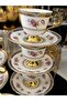 Kosova 6-Person Embossed Golded Decorated Coffee Cup Set with Stands 90ml (Meganm) - 2