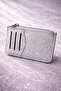 Women's Silvery Zippered Card Holder Wallet with 8 Card Holders, Mini Wallet with Money Compartment