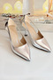 Women's 7 cm Silver Bow Evening Dress Shoes - 8