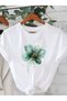 Blue color daisy printed premium oversize t-shirt