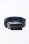 Automatic Buckle, No Holes, 100% Genuine Buffalo Leather, Classic Men's Belt, Navy Blue - 4