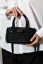 Black Women's Hand and Shoulder Bag with Gold Buckle, Stylish Design, Suitable for Daily Use