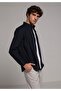 Regular Fit Shirt Neck Plain Men's Navy Blue Long Sleeve Shirt
