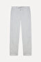 Men's Gray Slim Straight Fit Tie-Waist Trousers - 4