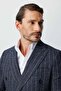Men's Navy Blue Slim Fit / Narrow Fit Wide Swallowtail Jacket - 6