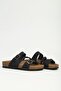Black Nubuck Women's Slippers Pc-7911 - 3