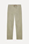 Men's Khaki Straight Fit Tie-Waist Trousers