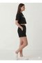 Shorts - Women's Black Oversize Relaxed Fit High Waist Lace-Up Casual Shorts - 2