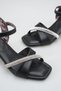 Black Evening Dress with Stone Detail Comfortable Girls' Evening Dress with Stone & Piping Detail Black Girls' Heeled Shoes - 4