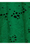 Midi Cotton Embroidered Hem Skirt with Pleat Detail - 2