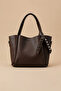 Staple Detailed Faux Leather Handbag with Puppies - 2