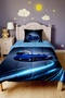 Blue Speed Patterned Single Duvet and Pillowcase - 2