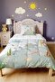 Cute Dinosaurs Garden Patterned Single Duvet and Pillowcase - 2