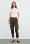 Linen Look Trousers with Belt Detail