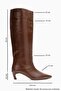Corvel Tan Skin Genuine Leather Women's Heeled Boots - 4