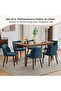 Linen Dining Chairs Set of 2, Upholstered Fabric Kitchen Chairs with Wing Backrest, Thick Cus - 6