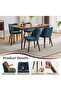 Linen Dining Chairs Set of 2, Upholstered Fabric Kitchen Chairs with Wing Backrest, Thick Cus - 3