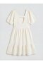 Lcw Kids White Square Collar Girl Dress - 4