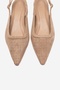 Aviva Beige Suede Pointed Toe Women's Low Heel Shoes - 2