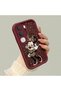 Simple Maroon Silicone Phone Case Minnie Pattern Compatible with Vivo Y21D Shockproof - 3