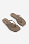 Women's Thin Strap Flip-Flops with Blunt Toe, Casual Slippers, Nelvin Mink Suede - 6