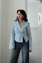 Blue Striped Shirt with Twisted Front Detail - 3245 - 2