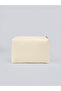 Aura Cream Zippered Faux Leather Makeup Bag |   Daily & Travel Organizer - 2