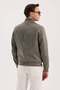 Khaki Comfort Fit 100% Linen Seasonal Stand Collar Coat - 4