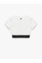Slim Fit Short Sleeve Crew Neck Elastic Waist Crop Sports T-Shirt